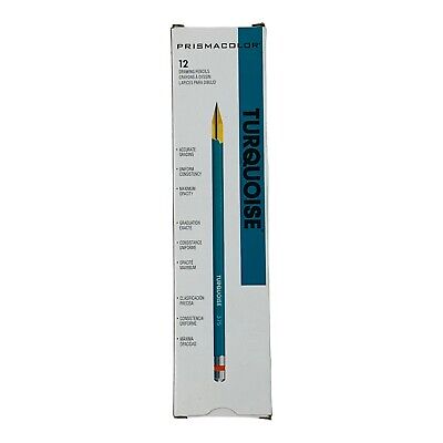 12 Pencils Prismacolor 2 Mm Black Lead Drawing Pencil, Turquoise Barrel • 14.99$