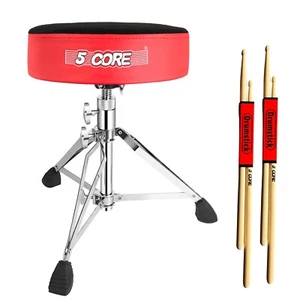 5 Core Drum Throne 5" Padded Stool Adjustable Heavy Duty Music Seat w Velvet Top - Picture 1 of 15