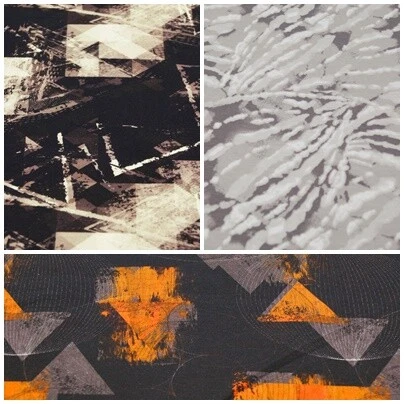 Stoff French Terry Druck 50x150cm Batik Abstrakt Wissenschaft - Bild 1 von 1