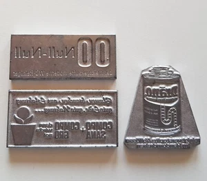 3x alter Druckstempel Reklame Werbung Klischee Druckplatte #014 - Bild 1 von 6