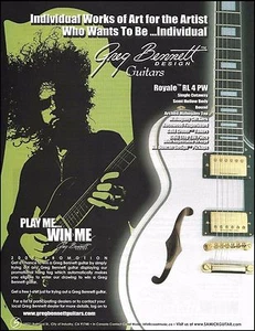 The Greg Bennett designed Samick Royale RL 4 PW electric guitar 8 x 11 ad print - Picture 1 of 3