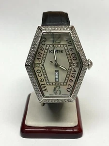 Ice Tek 9.5 ct Diamond AVI & CO Swiss Made Automatic White Face Watch - Picture 1 of 14