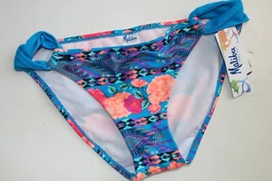 Malibu Bikini Bottom Swimsuit NWT NEW Size M Vibrant Floral - Picture 1 of 2