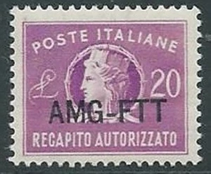 1949-52 TRIESTE A RECAPITO AUTORIZZATO 20 LIRE MNH ** - P19-7 - Picture 1 of 1