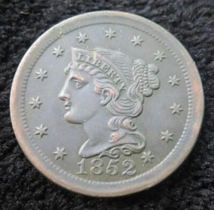 1852 Large Cent * Better Grade * Nice Details * Beautiful Eye Appeal * 3552 - Picture 1 of 2