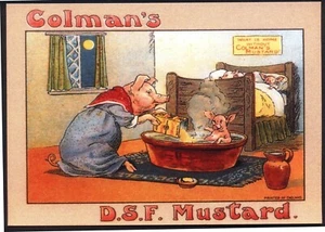 Modern Postcard: COLMAN'S MUSTARD (the Piggy Family) - Retro Advert (Opie 01PG01 - Picture 1 of 1