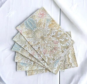 Pottery Barn Floral Linen Cotton Blend Placemats Set (6) Six 19” X 13” Euro EUC! - Picture 1 of 16