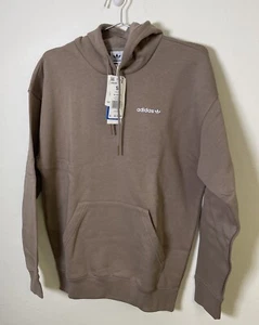 Adidas Women's Chalky Brown/White Originals BF Hoodie Pullover Sweatshirt - S - Picture 1 of 4