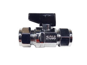 10mm Compression Lever Ball Valve - Quarter Turn Isolation Valve - Picture 1 of 2