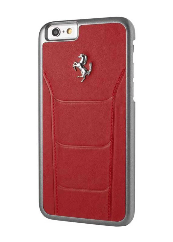 SPEEDGEAR Ferrari 488 Red Leather iphone 7/8 Plus Case