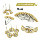 AU Stock 45pcs 3mm Brass Wire Wheel Polishing Mix Brush Dremel Rotary Shank Tool