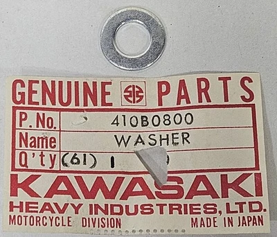 Arandela de 8 mm genuina Kawasaki H1 A1 A1SS A7 A7SS S1 F7 F8 OEM 410B0800 CANTIDAD 2 Foto 1 de 4
