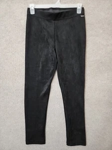 Tahari Kunstleder Wildleder Pull On Hose Damen M schwarz Ponte Strick Stretch NEU - Bild 1 von 8