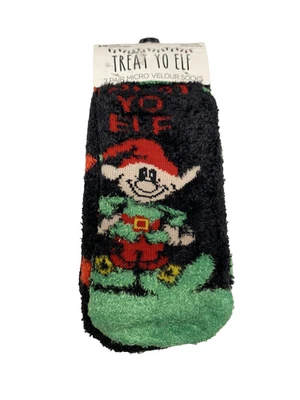 Treat Yo Elf 2 Pares Mujer Corte Bajo Terciopelo Calcetines Talla 4-10 Con Pinzas Foto 1 de 4