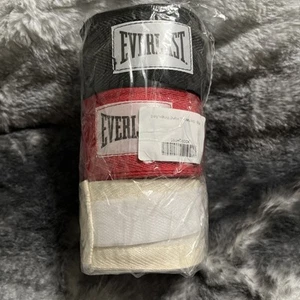 Everlast Core 120" Boxing Handwraps Natural Red Black White 3 Pack New - Picture 1 of 5