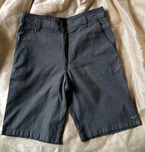 O'NEILL Mens Chino Shorts W30 Grey Herringbone Check Polyester - Picture 1 of 7