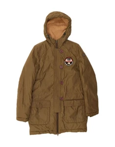 NAPAPIJRI Womens Hooded Parka Jacket UK 6 XS Khaki Cotton DO08 - Picture 1 of 3