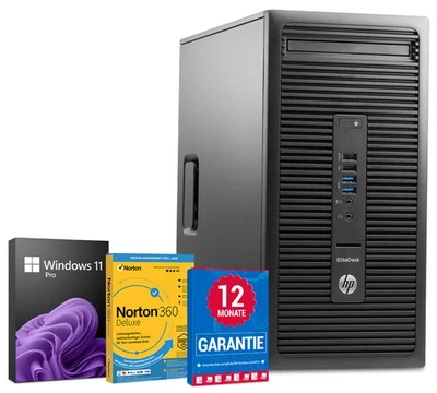 HP EliteDesk 705 G3 Tower PC Computer - AMD Pro A10-8770 bis 4x3,8GHz - DVD ROM - Bild 1 von 2