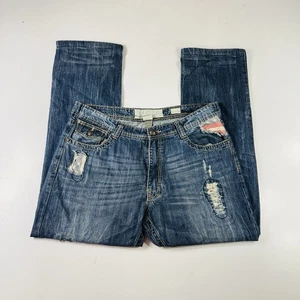 Smoke Rise Jeans Straight Distressed USA Flagge leichte Waschung Herren Größe 40 x 34 - Bild 1 von 7