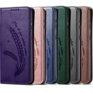 For iPhone 17 Pro 16 15 14 13 12 11 Wheat Ear Magnetic Wallet Stand Phone Cover - Picture 1 of 18