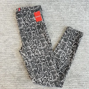 NEW SPANX Jean-ish Ankle Leggings XS Taupe Black Snakeskin Pull On Shaping Slim - Picture 1 of 17