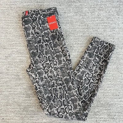 NUEVO SPANX Jean-ish Leggings al Tobillo XS Negro Taupe Piel de Serpiente Pull On Modelado Delgado Foto 1 de 4