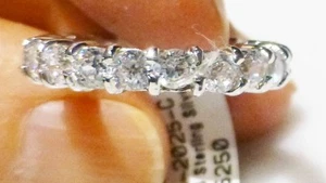 Eternity Band Ring Sterlingsilber 925 - funkelnd klar cz's - rhodiniert - Neu mit Etikett - Bild 1 von 6