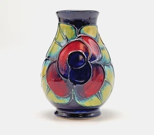 Moorcroft Rose Pattern Baluster Vase 4” Tall Bold Beautiful Excellent Condition. - Picture 1 of 8