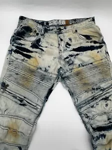 8IGHTH DSTRKT Denim Herrenjeans 34x32 Distressed weiß blau getönte Reißverschlüsse - Bild 1 von 6