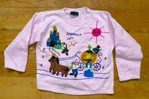 Tales by Judy: Pink Cinderella Hand Crafted Sweater, Size 24M - Picture 1 of 4