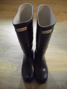 Hunter Wellington 40-41 Stiefel Gummistiefel Aubergine Original Tall lange Ausfü - Bild 1 von 7