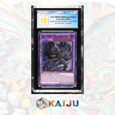 Yu-Gi-Oh! Evil HERO Malicious Bane 2022 LDS3-EN033 Red Ultra Rare 1st Ed CGC 10 - Image 1 of 3
