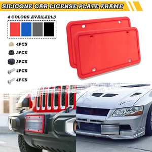 Front Rear Silicone License Plate Holder Mounting Bracket Protector For Car 2pcs - Foto 1 di 25