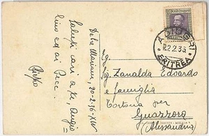 53390 - ITALIA COLONIE: ERITREA  - Storia Postale: CARTOLINA da  ADI UGRI 1936 - Imagen 1 de 1