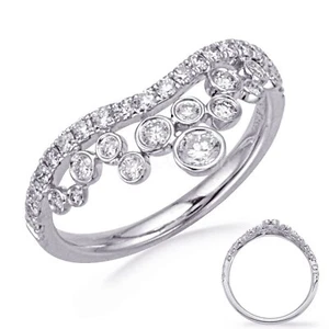 1.7ct Round Cut Moissanite Cocktail Stacking Wedding Band 14k White Gold Plated - Picture 1 of 3