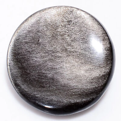 Cabujón redondo obsidiana brillo plata genuina piedra preciosa suelta 30 quilates 28X28X5 mm Foto 1 de 3