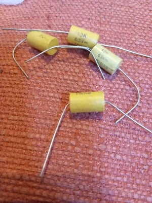 4x Mustard capacitor 0.01uF (10nF) 63v 2% very good quality a bit rare