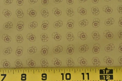 By 1/2 Yd, Brown Circles on Mustard Quilt Cotton/Moda/Laundry Basket/Aloha,M8406 - Image 1 of 4