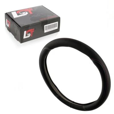 Housse De Volant Ø 38x9 Cm Noir Avec Coutures Rouges Et Bleues Pour BMW 2 3 - Photo 1/4