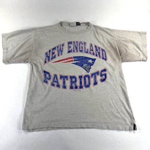 Vintage 1997 NEW ENGLAND PATRIOTS Big Logo T-Shirt NFL Large Drew Bledsoe Grunge - Picture 1 of 11