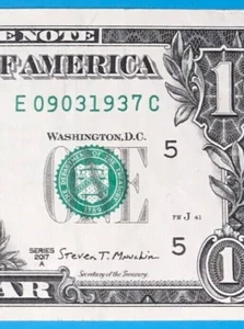September 3, 1937 : E 09031937 C BIRTHDAY Note $1 One Dollar Bill - Picture 1 of 3