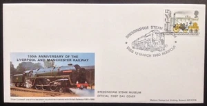 GB Markton 1980 Liverpool Manchester Railway 12p on First Day Cover, Bressingham - Picture 1 of 2