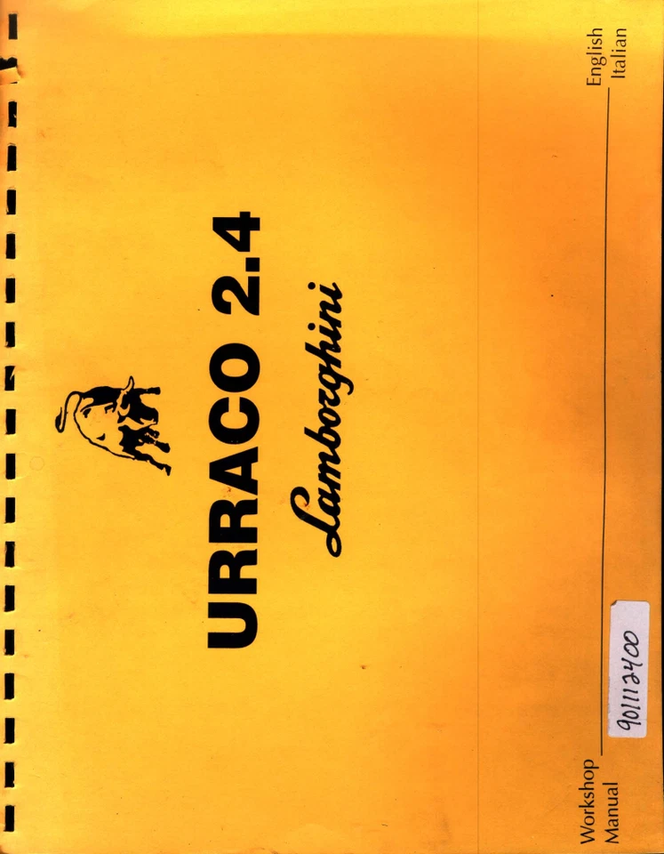 Lamborghini Urraco 2.4 manual de taller en pdf (raro) Foto 1 de 3