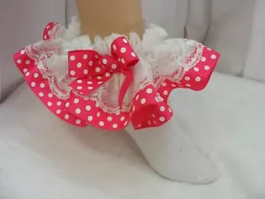 sissy adult baby cerise/white spot socks fancydress kawaii cosplay mens ladies - Picture 1 of 15