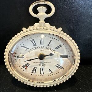 Petite Horloge Printania Hôtel Paris 1870 Crème Détressée Minable Chic Cottage Core