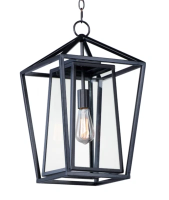 Linterna colgante artesanal de 1 luz para exteriores Maxim Lighting 3178CLBK Foto 1 de 4