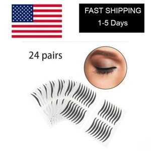 24 Paar schwarze Eyeliner Aufkleber narrensicher Lidschatten Sticker Mädchen Frauen Damen - Bild 1 von 1