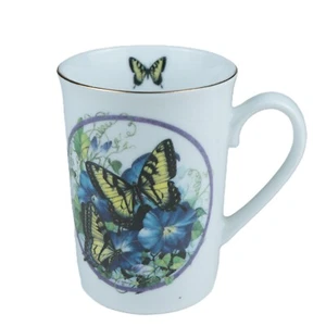 Vintage Otagiri White Mug - Tiger Swallow Tail Butterfly Garden Paul Sweany 1995 - Bild 1 von 5