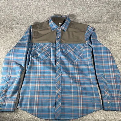 REI Pearl Snap Small Plaid Long Sleeve Stretch Shirt Shacket Hiking Outdoors - Image 1 of 4