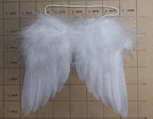 24 Miniature Feather Angel Wings, 5", white color - Picture 1 of 3